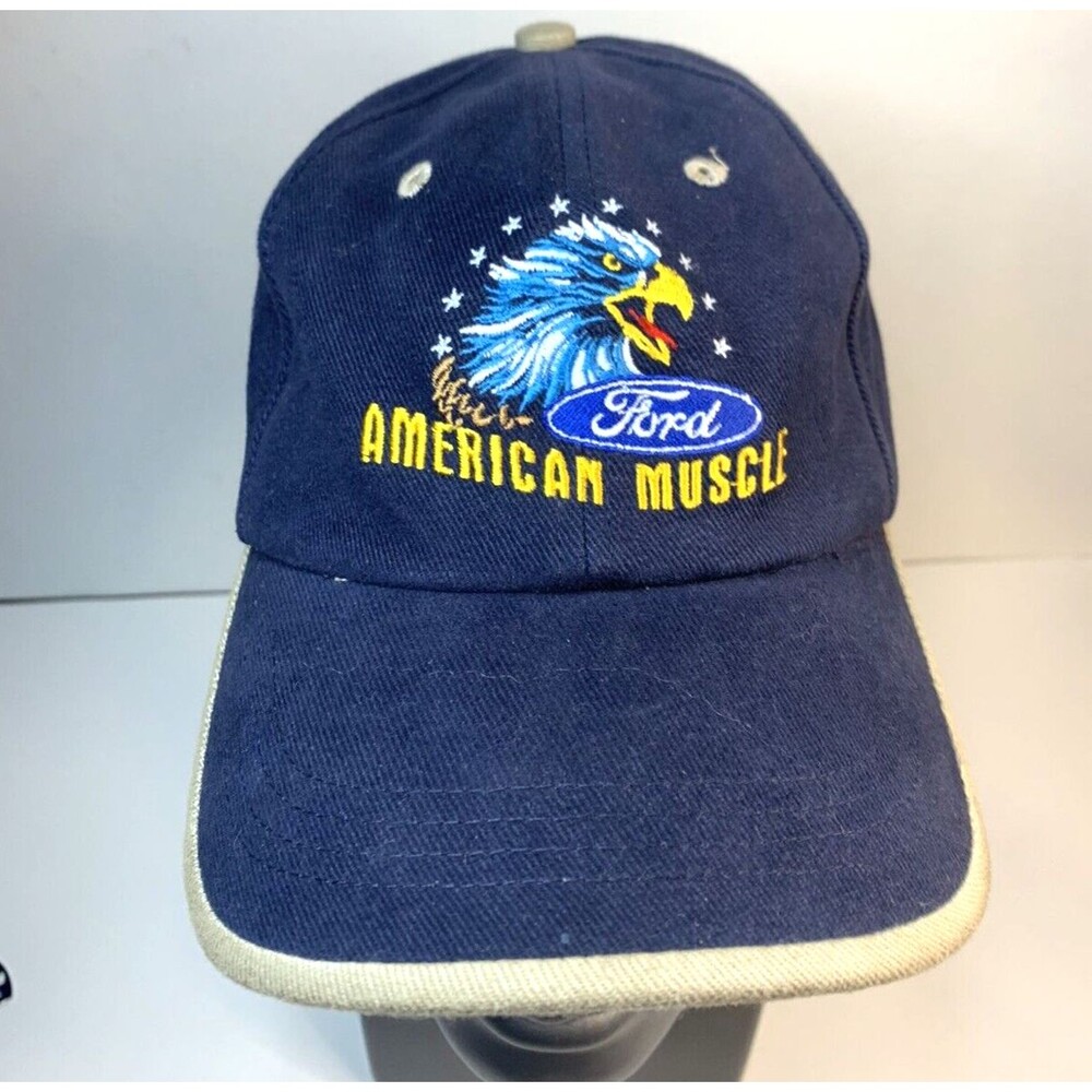 Ford American Muscle Eagle Men's Adjustable Cap Hat Baseball Navy